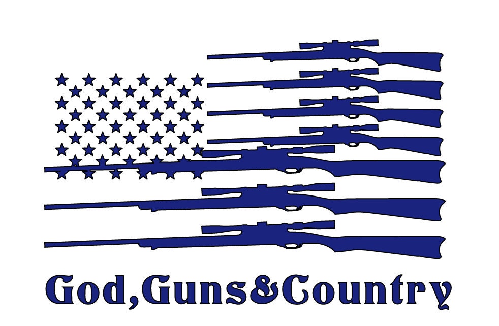 GOD GUNS and Country Vinyl Car Decal USA Home Vinyl Decal Etsy