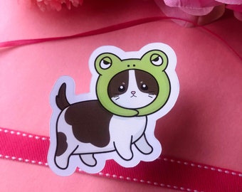 Froggy Hat Kitty Sticker