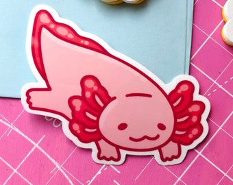 Pink Axolotl Sticker