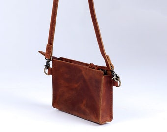 leather sling crossbody bag, Genuine Leather  Women Side Sling Bag Crossbody Casual Travel Bag, handmade side sling bag