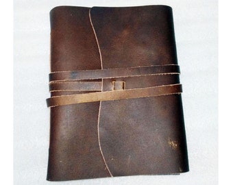 Handmade Leather Journal, Un-ruled Notebook/ Sketchbook l Full Grain Leather, Hunter Leather Leather Diary Book Handmade Journals