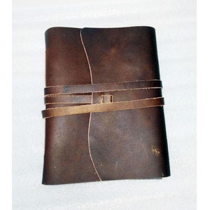 Handmade Leather Journal, Un-ruled Notebook/ Sketchbook l Full Grain Leather, Hunter Leather Leather Diary Book Handmade Journals