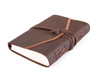 Handgemachte Treasuree klassische Leder Journal, unregiert Notebook / Skizzenbuch l Vollkorn Leder, Hunter Leder