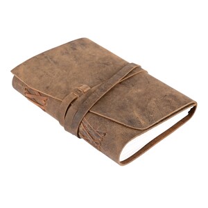 Handmade Treasuree Classic Leather Journal, Un-ruled Notebook/ Sketchbook l Full Grain Leather, Hunter Leather