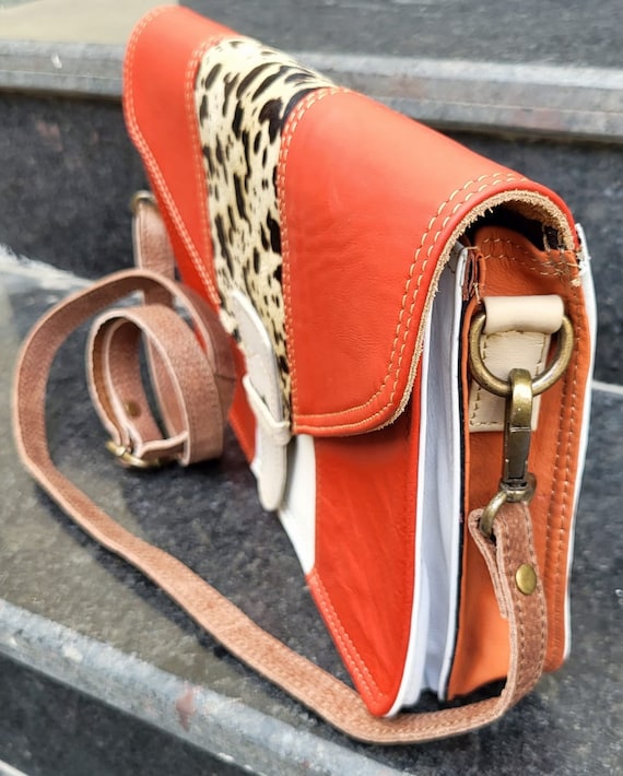Bunte Leder Umhängetasche, Echtes Leder Frauen Side Sling Bag