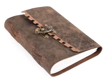 Handmade Full Grain Leather Journal: Hunter Leather Notebook, Sketchbook