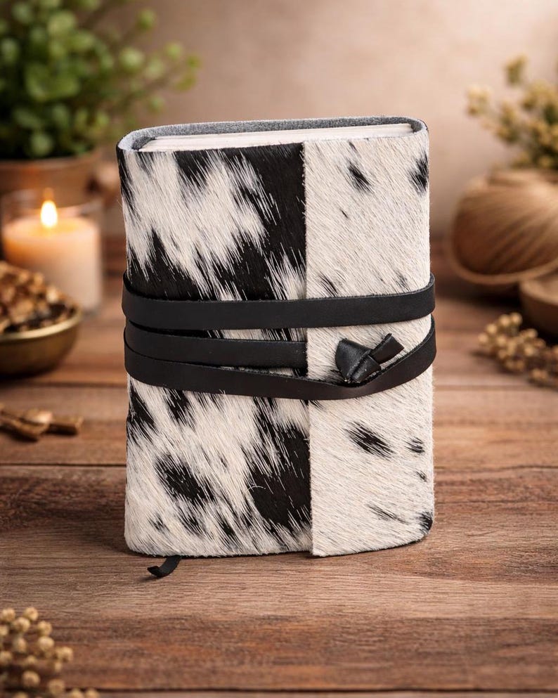 Cowhide Leather Journal: Handmade Travel Writing Notebook (7.5x5.5) image 2