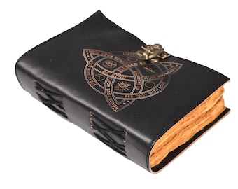 Leather Journal-Handmade Deckle Edge Paper, Leather Chakra Journal, Handmade Journals,Handcrafted Book, Everyday Diary