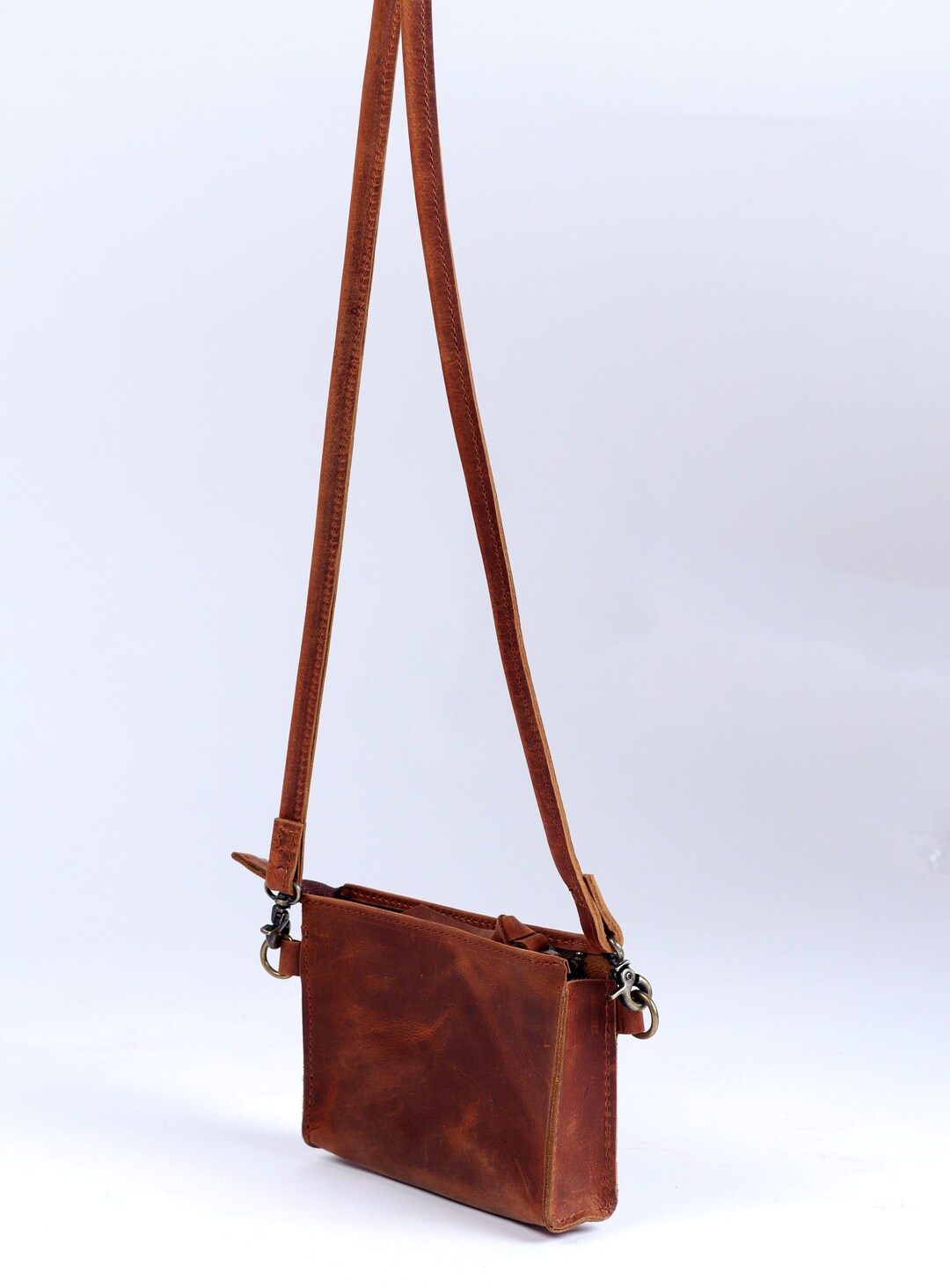 Leather Sling Crossbody Bag, Genuine Leather Women Side Sling Bag