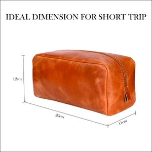 Distressed Buffalo Leather Toiletry Case: Unisex Dopp Kit