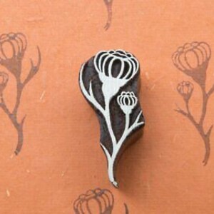 houten bloemenblok, handgemaakt blok houtblokdrukstempel, Indiase textielblokdruk.