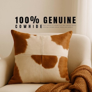 Handmade Cowhide Hair-On Pillow Cover: Decorative Leather Cushion