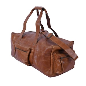 Handgefertigte Büffelleder Reisetasche: Barrel Gym Bag