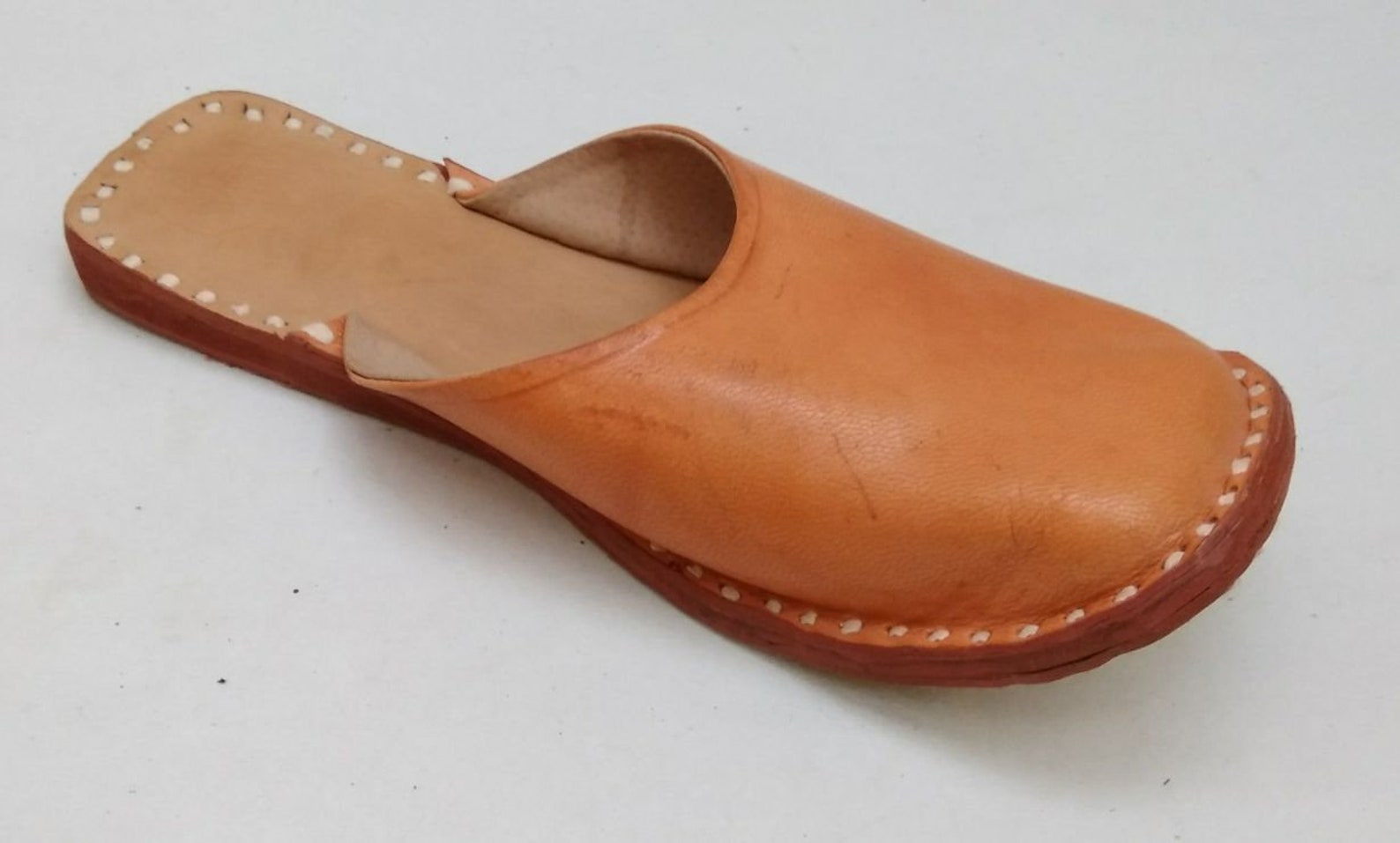 mens leather slip on mules