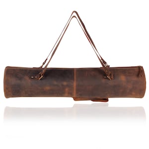 Unisex Echt Vintage Leder Yoga Tasche, Tasche für jeden Tag, Yoga Tasche, All Day Cross body - Handmade Treasuree