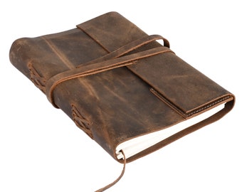 Vintage Leather Journal: Handmade Travel Diary, Lined Paper