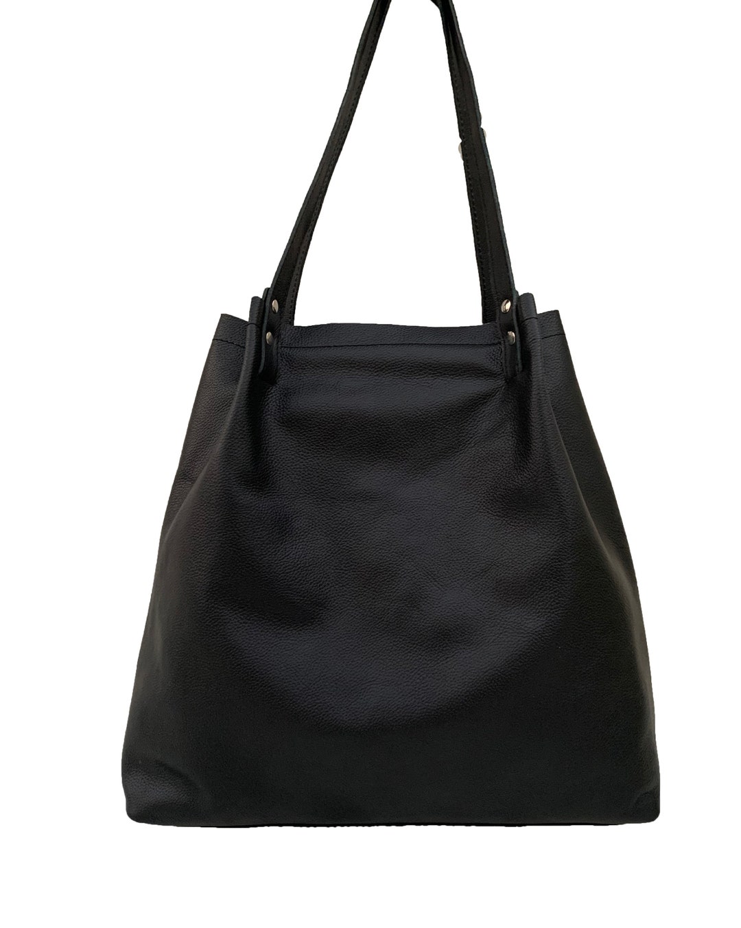 Black Leather Tote Bag Etsy Singapore