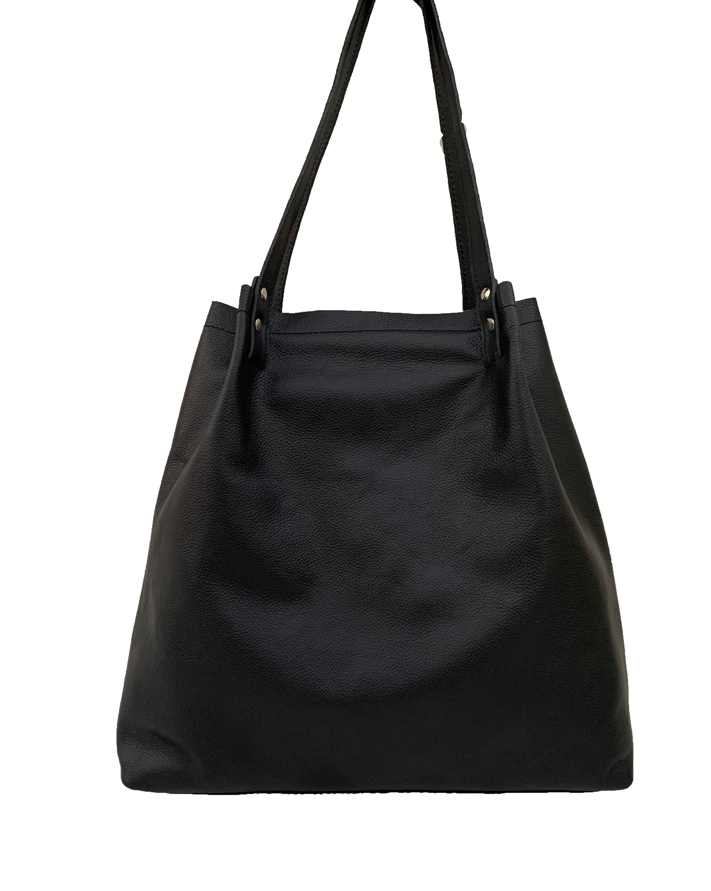 Black Leather Tote Bag Etsy Singapore