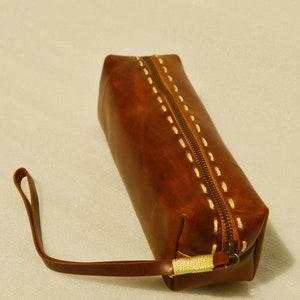 leather pencil pouch, handmade pouch