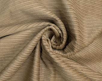 Barley Brown Corduroy 6 Wale cotton fabric BTY 63" wide