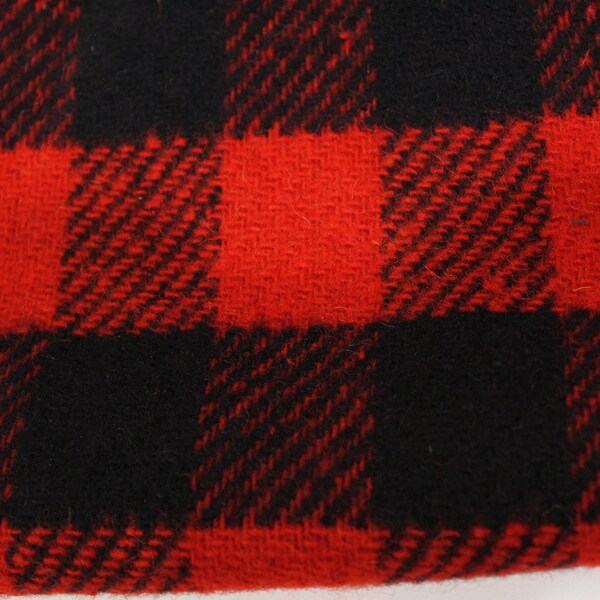 Black Red Checked wool flannel X 58" wide by the yard suiting quilting rug hooking craft