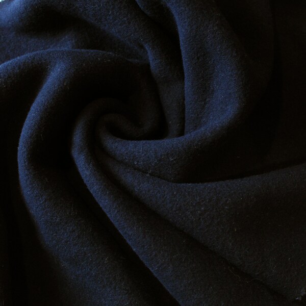 Blue Symphony Coating Wool Blend fabric by the yard X 58"