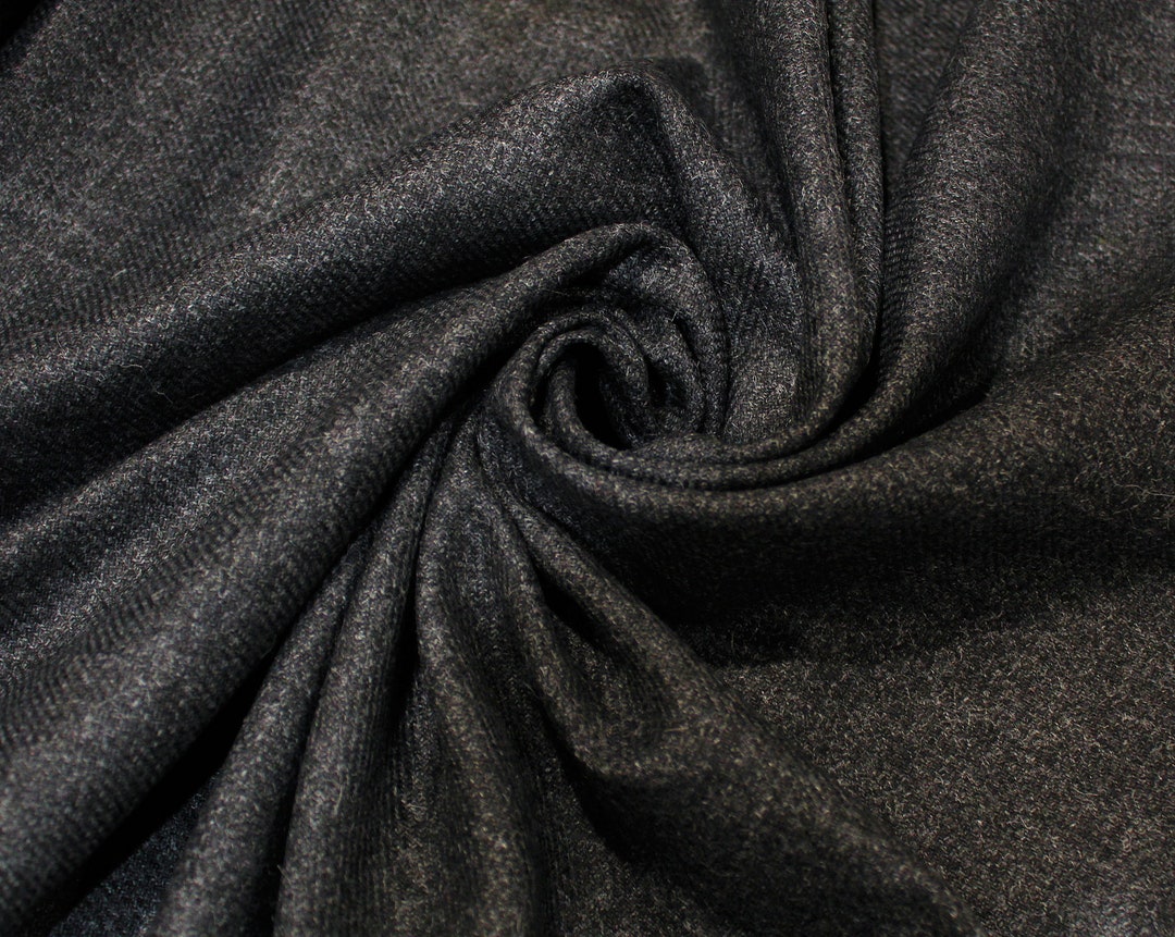 Heather Gray Solid Wool Blend Fabric by the Yard - Etsy