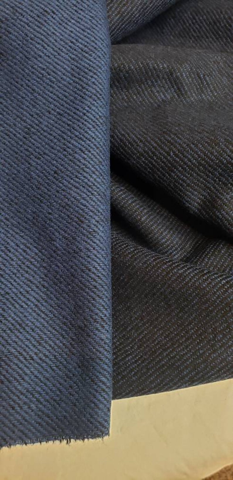 Pendleton wool blue and black double sided fabric by the yard Etsy