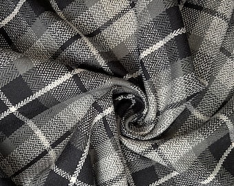 Black and Gray Plaid 58" wide by the yard