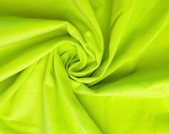 Lime Green 24 Wale Corduroy Cotton 58" wide by the yard
