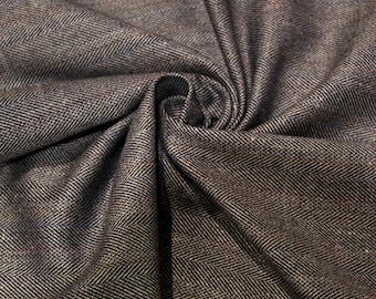 Blue silk wool herringbone fabric by the yard!  suiting quilting rug hooking craft