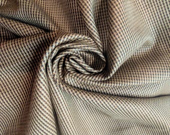 Gold Brown Silk Wool Fabric by the yard 58" wide