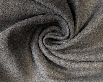 Granite Gray Wool Melton Fabric by the yard X 62" wide