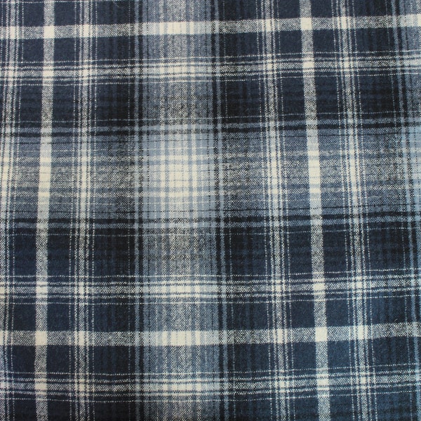 Polo Blue Pendleton Plaid wool flannel 58" wide by the yard