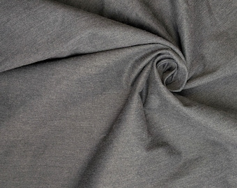 Gray Serge Wool Cotton Blend Fabric by the yard X 55" wide