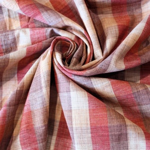 Madras Summer Plaid 100% cotton 44" wide by the yard