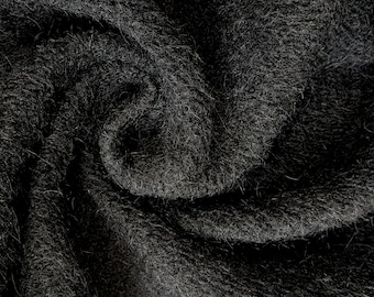 Black Plush wool blend x 64" wide