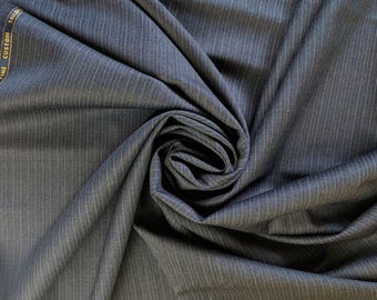 Blue Stripe Superfine 120 Australian Merino Wool 43 X 58" wide