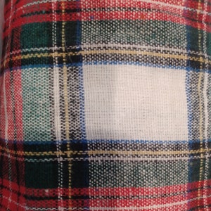 White Italian Stewart Plaid fabric by the yard 58 wide image 2