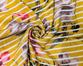 Day Lily Linen Blend Fabric by the yard 55" wide