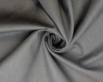 Shadow Gray Wool Cotton Blend Fabric by the yard X 60" wide
