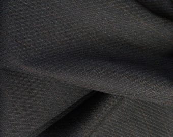 Black Stripe Textured Wool Blend Fabric by the yard X 58" wide