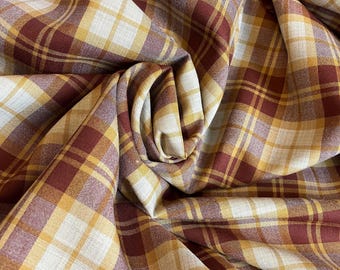 Red and Brown Pendleton worsted fabric by the yard 58" wide