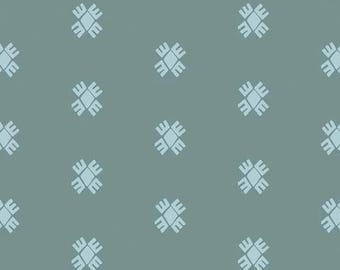 Garden Geometry AGF Cotton Fabric (1/2 Yard Cut) – Blue-Gray Geometric Quilting Material