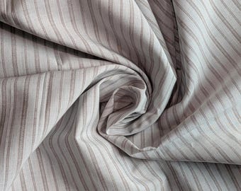 Brown Striped Cotton Shirting by the yard 58" wide