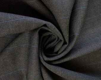 Gray Windowpane Plaid Superfine Wool by the yard 58" wide