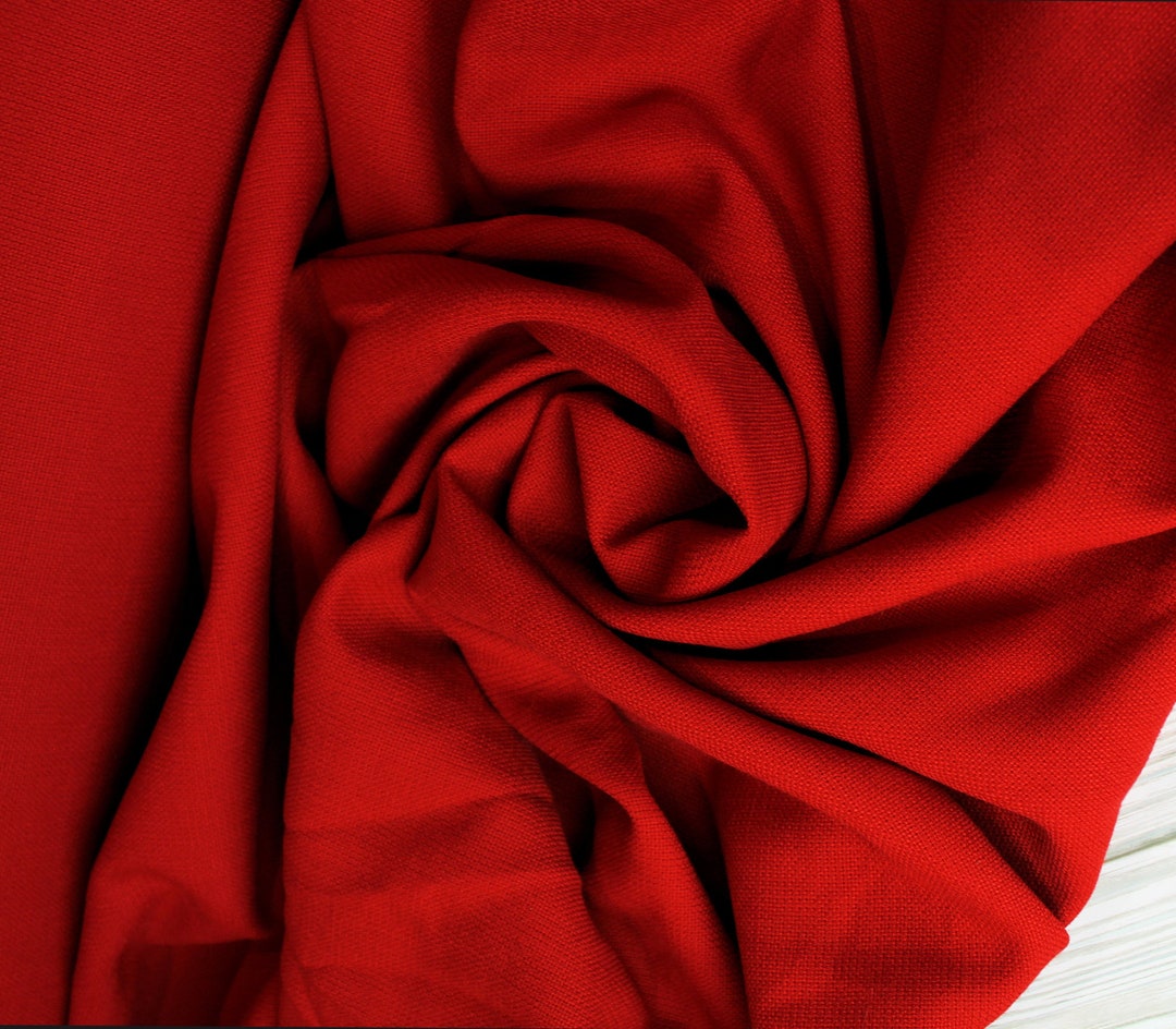 Deep Red Linen Blend by the Yard 58 Wide - Etsy
