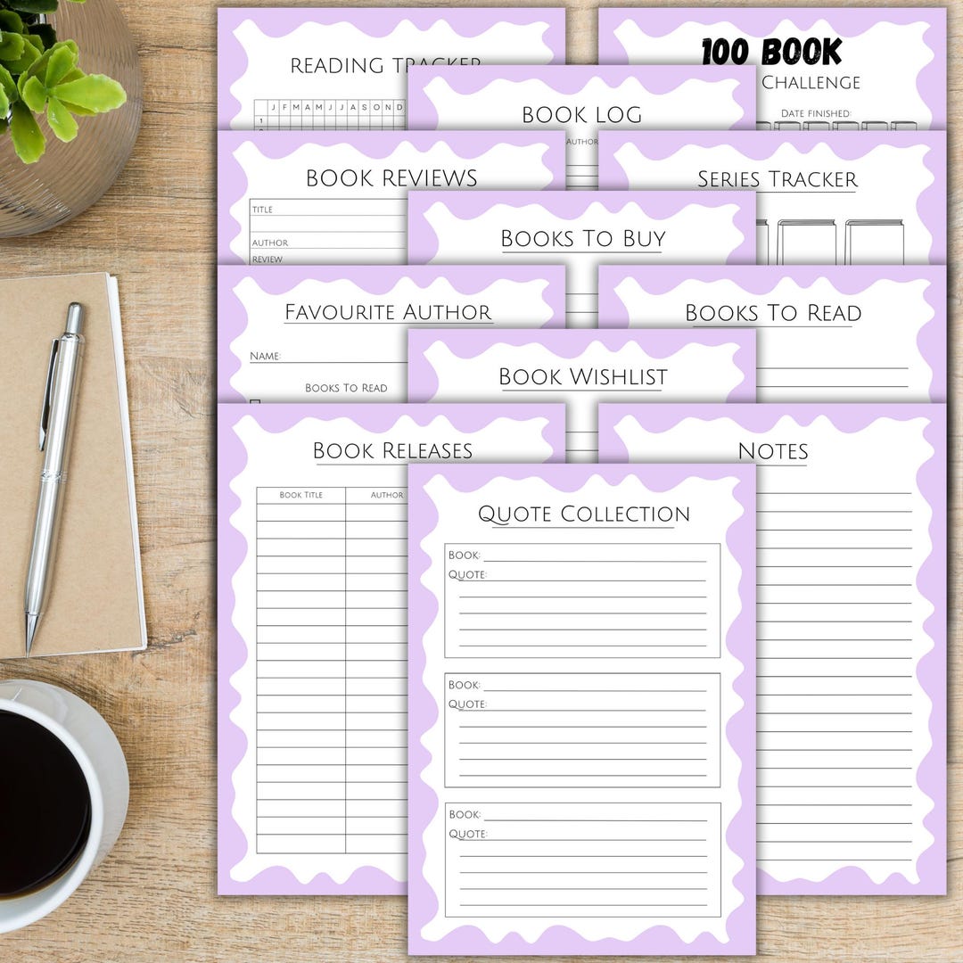 Printable Reading Journal Tracker Pack L 100 Books Reading Challenge L ...
