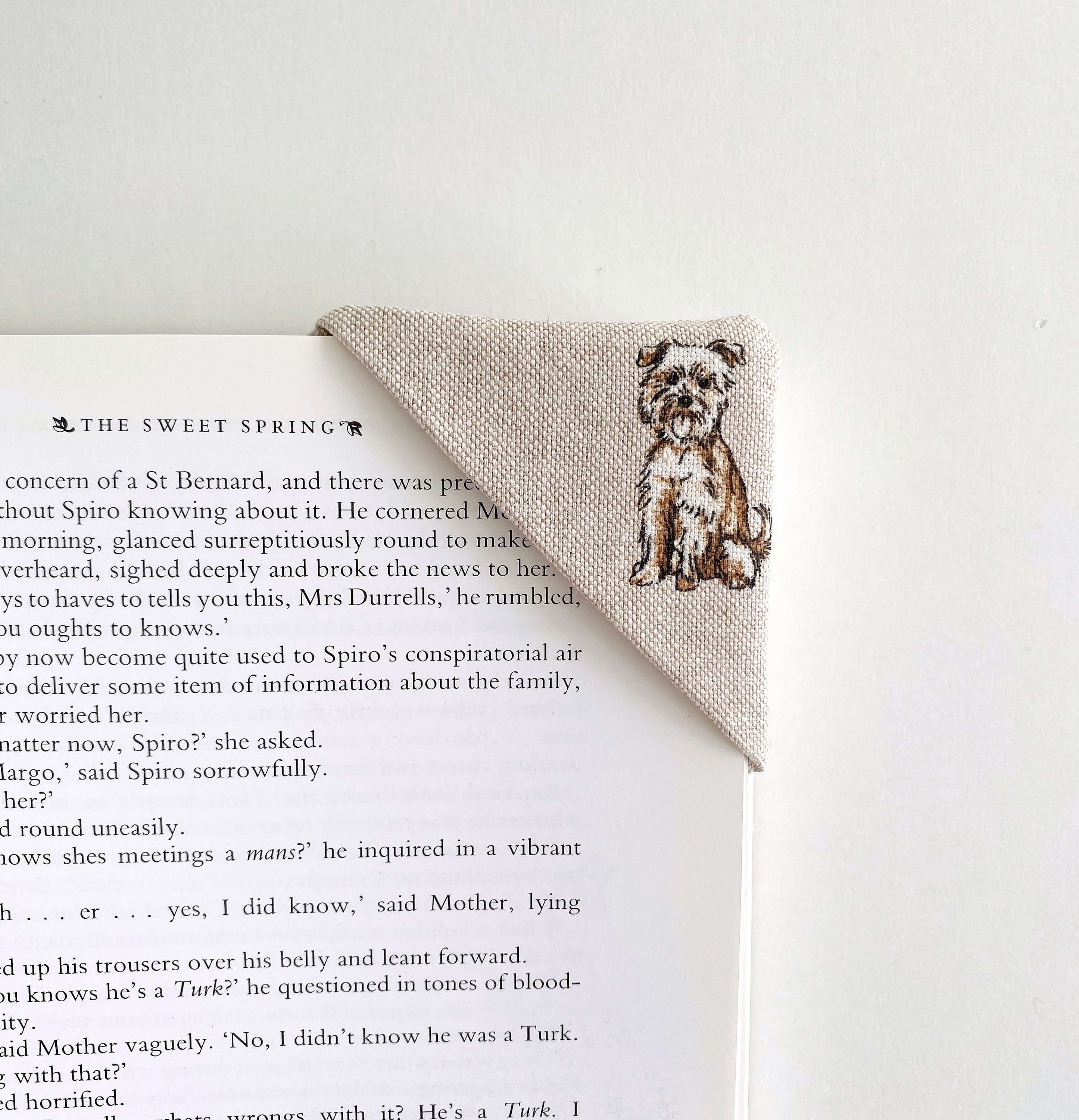 Dog Fabric Corner Bookmark | Etsy