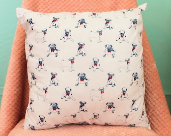 White Pug print Envelope Cushion